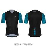 Jersey Ciclismo M/C Hombre GW Hawk Negro Turquesa